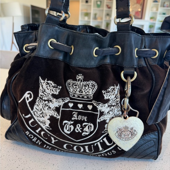 Juicy Couture Handbags - Vintage Juicy Couture Daydreamer Tote | Early–Mid 2000s | Dark Brown Velour